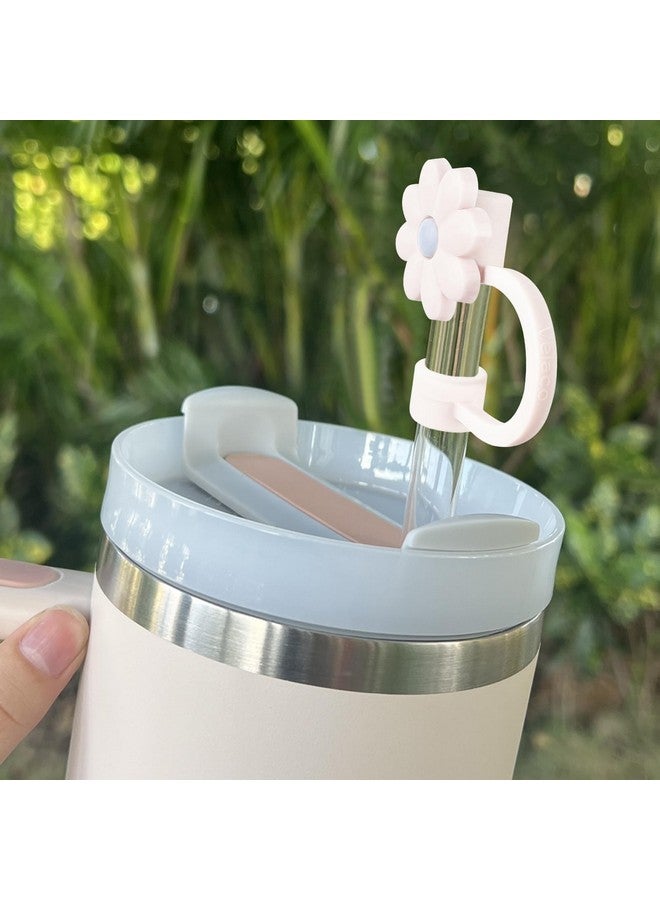 IOKUKI IOKUKI Silicone Straw Covers for Stanley 20 30&40 Oz Tumbler, 10mm/04in Flower Straw Covers Cap for All 9-10mm Straws, Dust-Proof Reusable Protector Topper for Water Bottle - 4 PCS  - Image 3