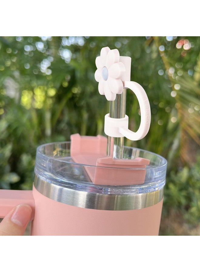 IOKUKI IOKUKI Silicone Straw Covers for Stanley 20 30&40 Oz Tumbler, 10mm/04in Flower Straw Covers Cap for All 9-10mm Straws, Dust-Proof Reusable Protector Topper for Water Bottle - 4 PCS  - Image 2