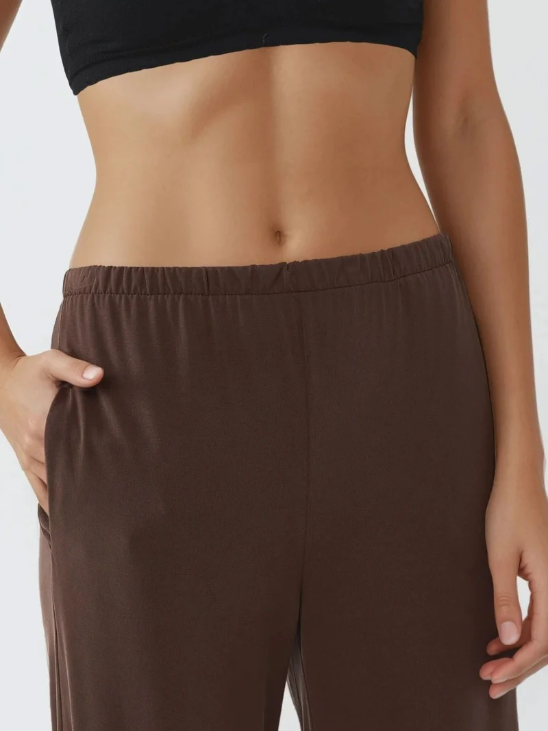 بوسيم بنطلون مستقيم بخصر مطاطي