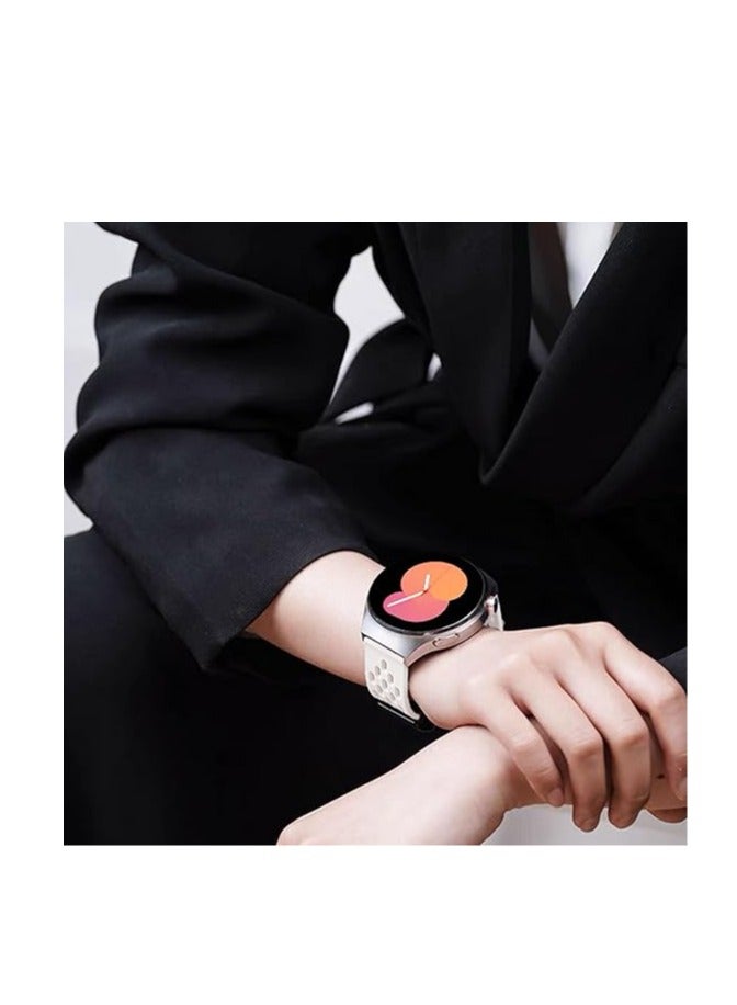 Sport Watch Band 20mm Quick Release Silicone Magnetic Sweatproof Breathable Watch Band for Men Women, Soft Silicone Sport Watch Strap - White - Image 3