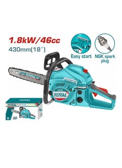 TOTAL Total 18" Gasoline Portable Chain Saw 1.8KW 46CC - Powerful 2-Stroke Motor for Efficient Cutting Trees, Branch, Wood, Farm, Yard & Garden  - Image 1