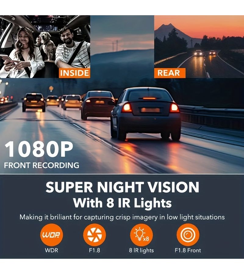 3 Channel 1080P HD Car Recorder Front 720P Left Right With 64GB Card - Image 4