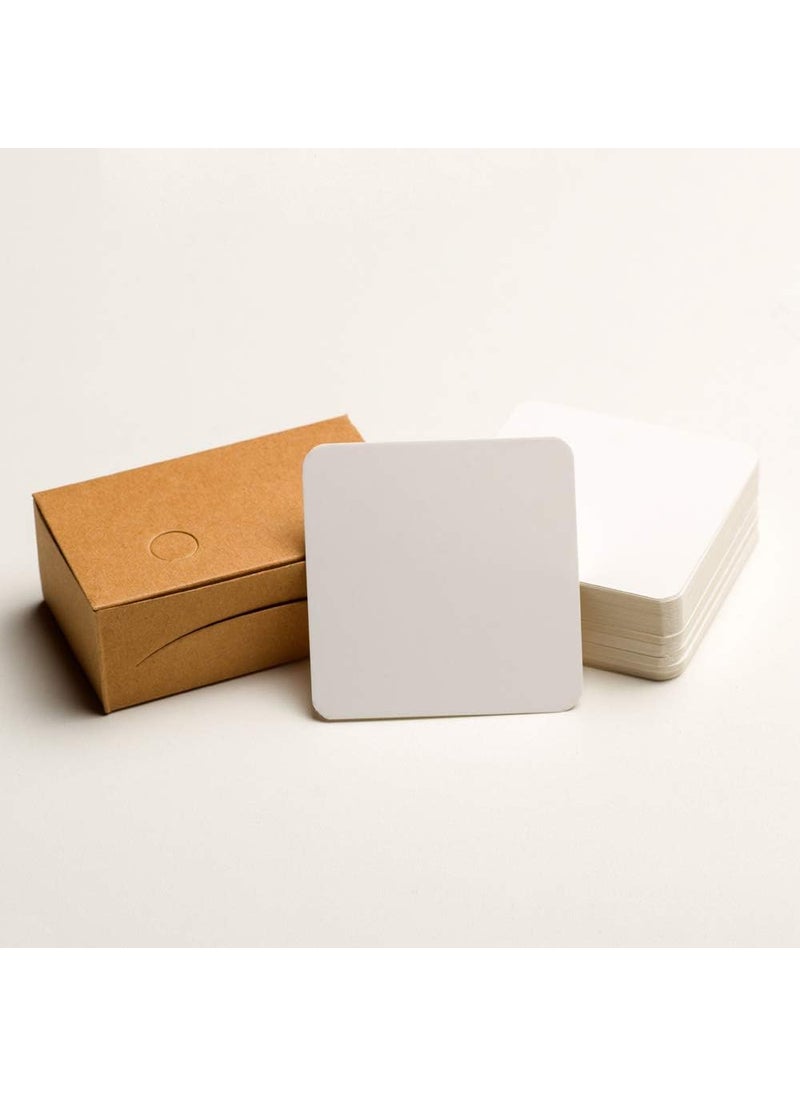 ZOOYOO ZOOYOO Blank Cardboard paper Message Card Business Cards Word Card DIY Tag Card 100 PCS 275 X 275 inch White  - Image 1
