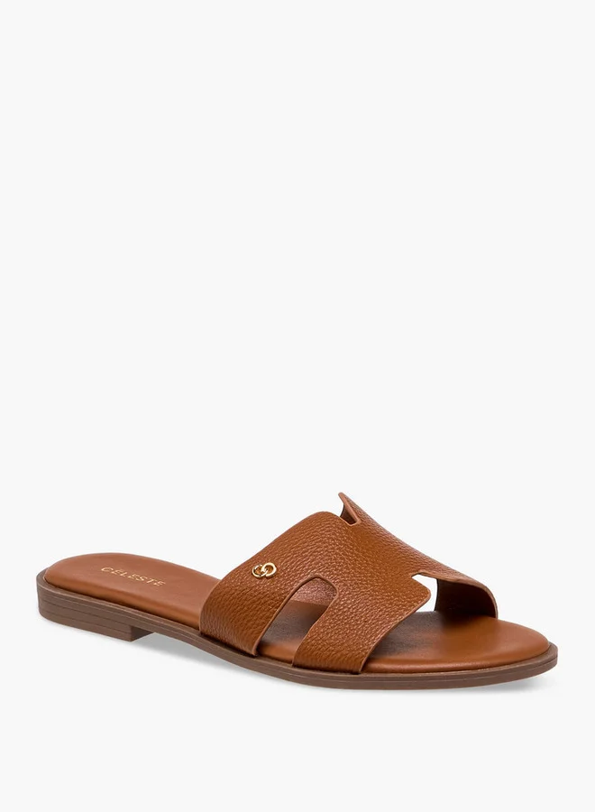 سيليست Women's Textured Slip-On Flat Sandals