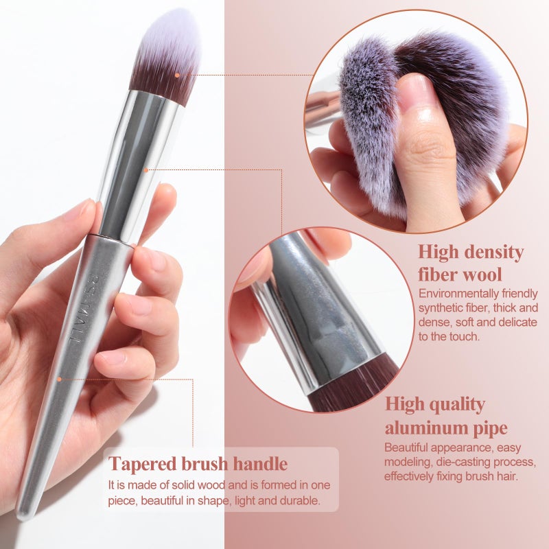 BS Mall BS-MALL Makeup Brush Set 18 Pcs Premium Synthetic Foundation Powder Concealers Eye shadows Blush Makeup Brushes with black case - Image 4