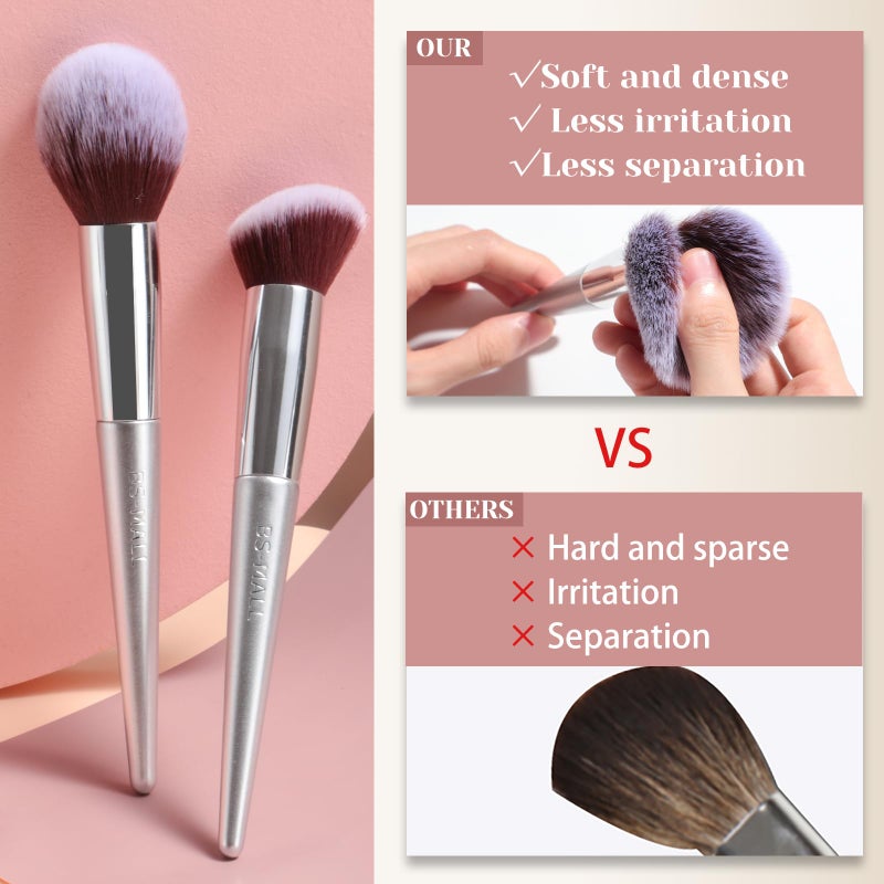 BS Mall BS-MALL Makeup Brush Set 18 Pcs Premium Synthetic Foundation Powder Concealers Eye shadows Blush Makeup Brushes with black case - Image 3