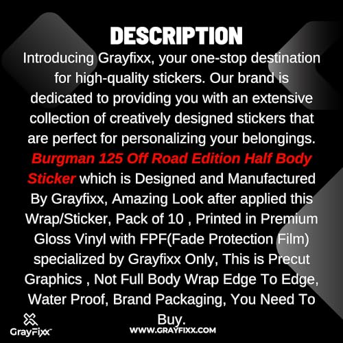 Grayfixx Off Road Edition Half Body Sticker for Burgman - Image 4