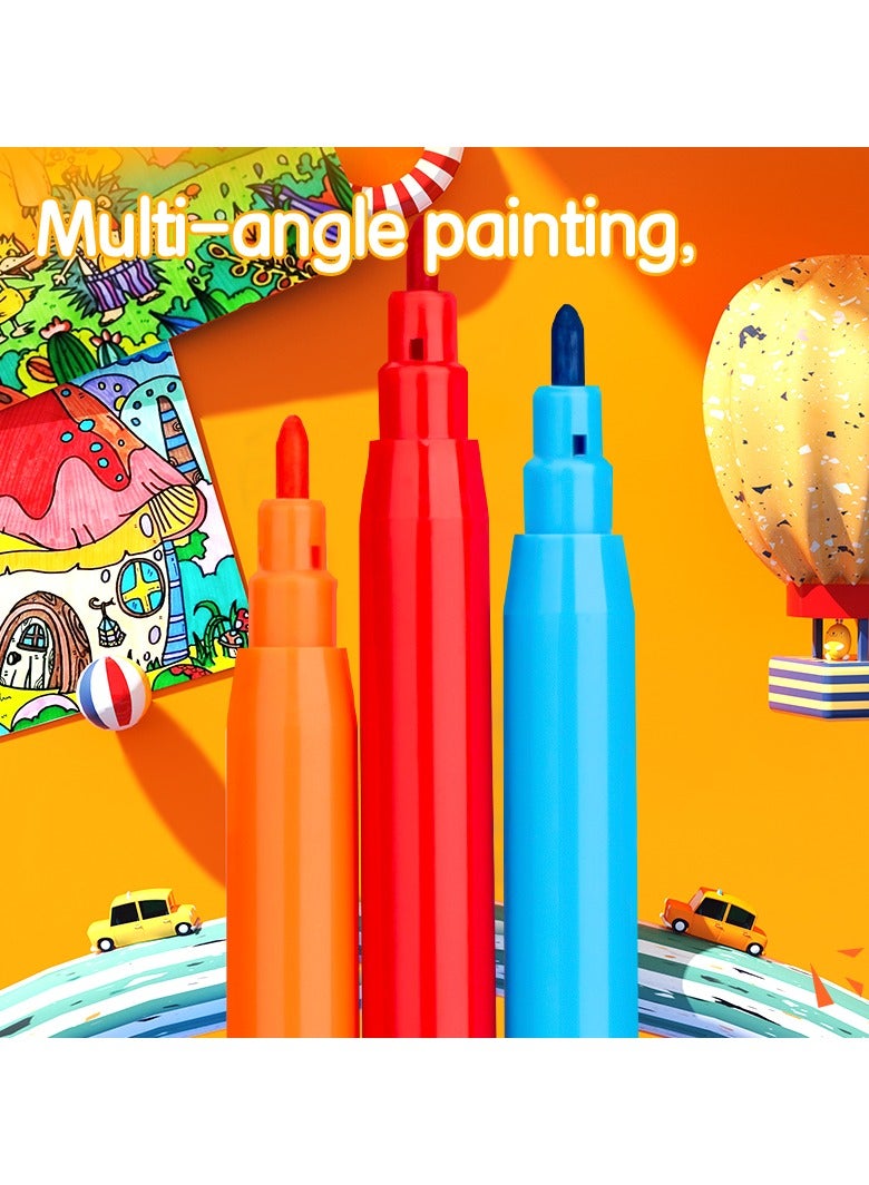 Deli EC10013 COLORUN Washable Felt Pen, Round Barrel, Fiber Conical Tip 1.0-1.2mm, 18 Colors - Image 5