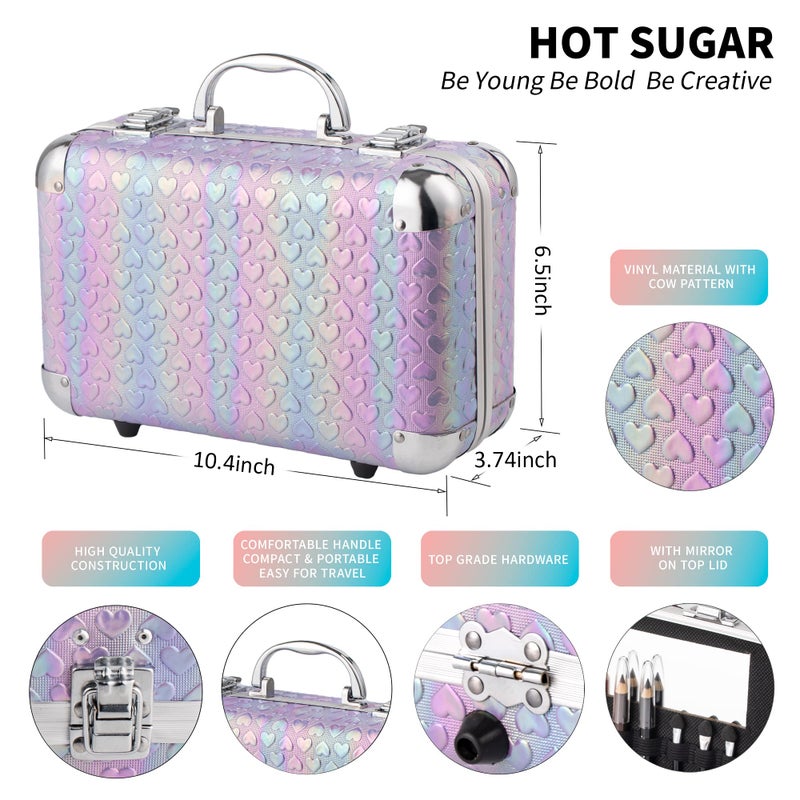 Hot Sugar All In One Makeup Set for Teenager Girls 10-12 Full Makeup Kit for Beginners Includes Eye Shadow Palette Blush Lip Gloss Lipstick Eye Pencil Brush Mirror (Purple Heart) - Image 2