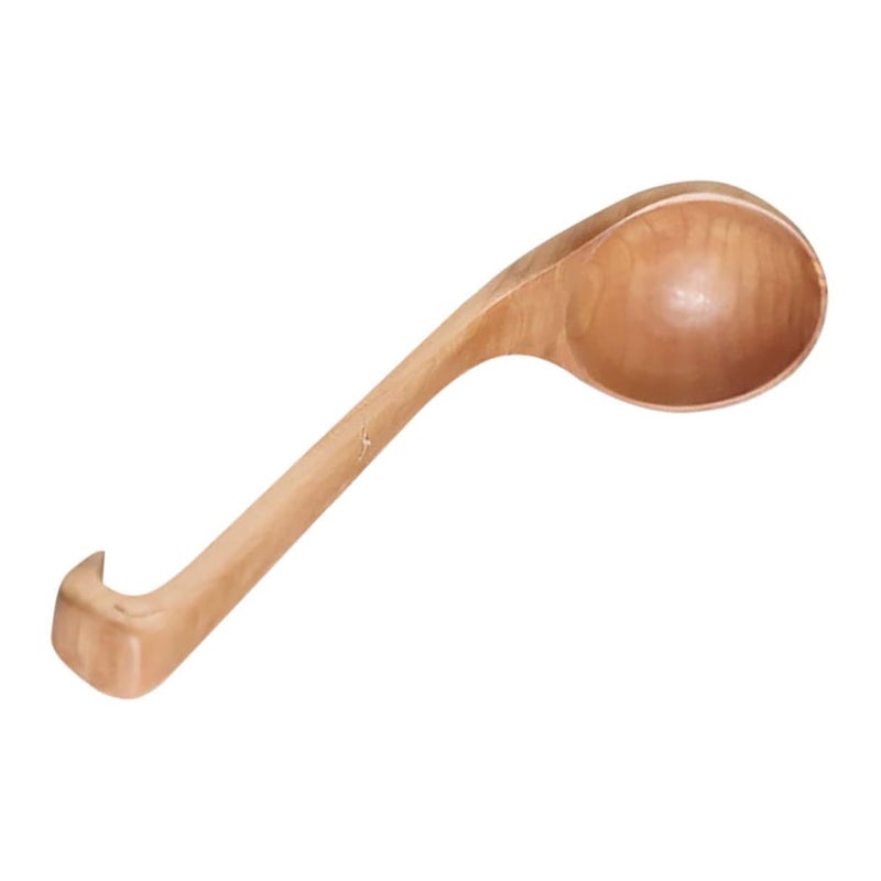 Wooden Soup Ladle Long Handle Japanese Style Serving Spoon For Cooking Hot Pot And Kitchen Utensil Light Wood - Image 2