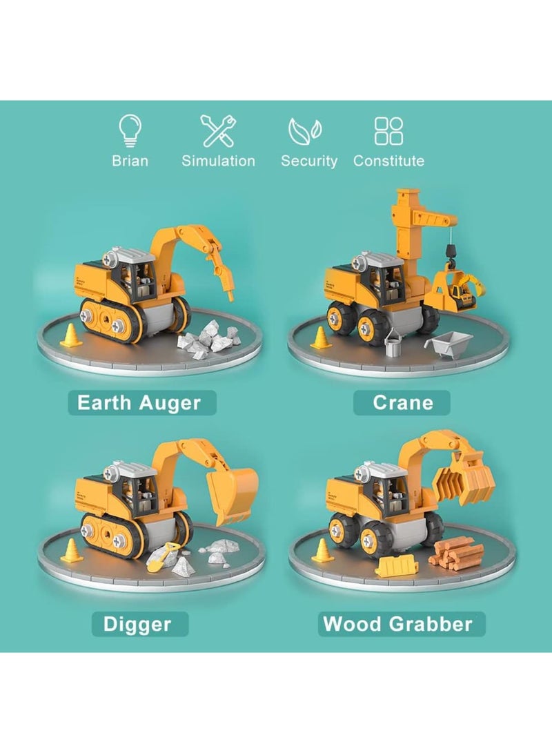 SOLARAE Take Apart Toy Construction Trucks, Take Apart Truck Toys Play Set Bulldozer Kid Construction Vehicles Gift for 3 4 5 6 Years Old Boy & Girls - Image 2