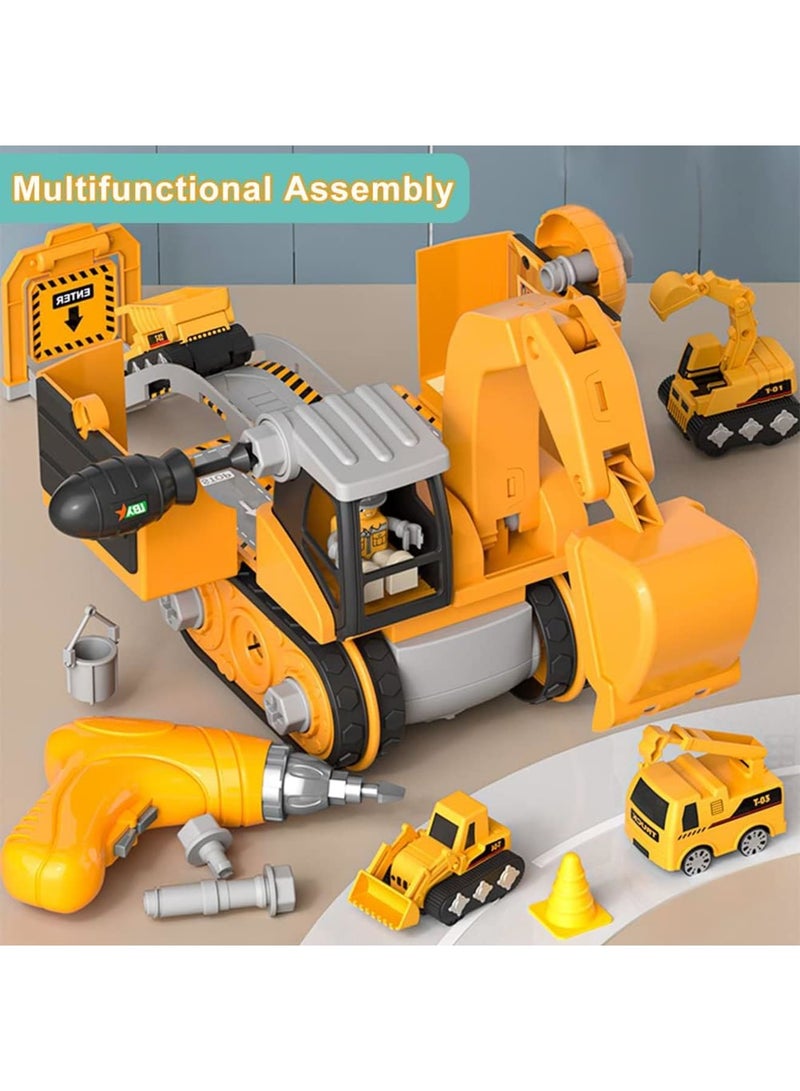 SOLARAE Take Apart Toy Construction Trucks, Take Apart Truck Toys Play Set Bulldozer Kid Construction Vehicles Gift for 3 4 5 6 Years Old Boy & Girls - Image 4