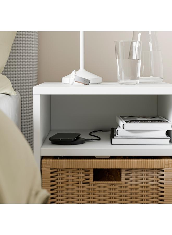 Zaboon Bedside Table, White, 37X37 Cm - Image 3