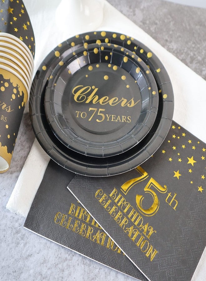 Pandecor Birthday Party Plates and Napkins Party Supplies Set Serve up to 20 Guests (75 years old) - Image 4