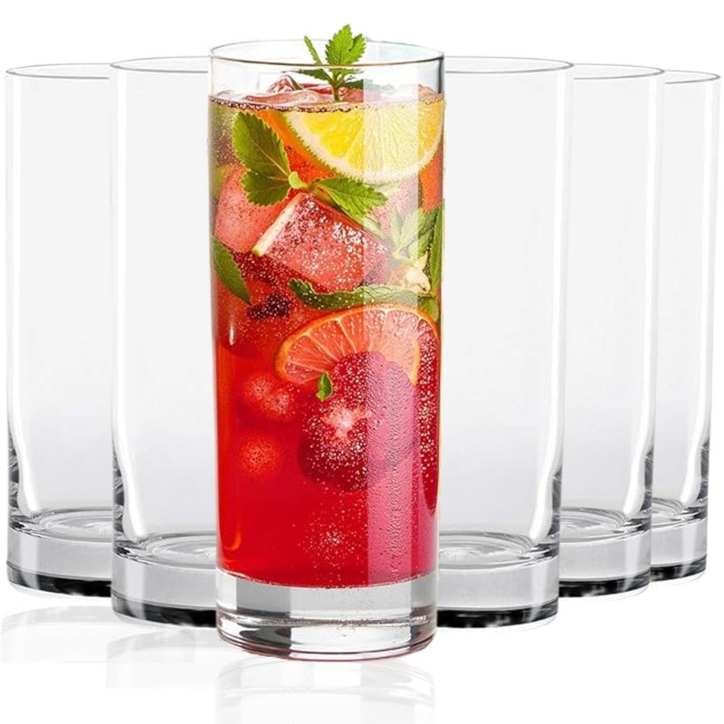 LEMONSODA Premium Highball Glass Set  Elegant Tom Collins 10 and 12oz Glasses Set of 6 12 and 48 Tall Drinking Water Glasses  Bar Glassware for Mojito Whiskey Cocktail 15oz Set of 6