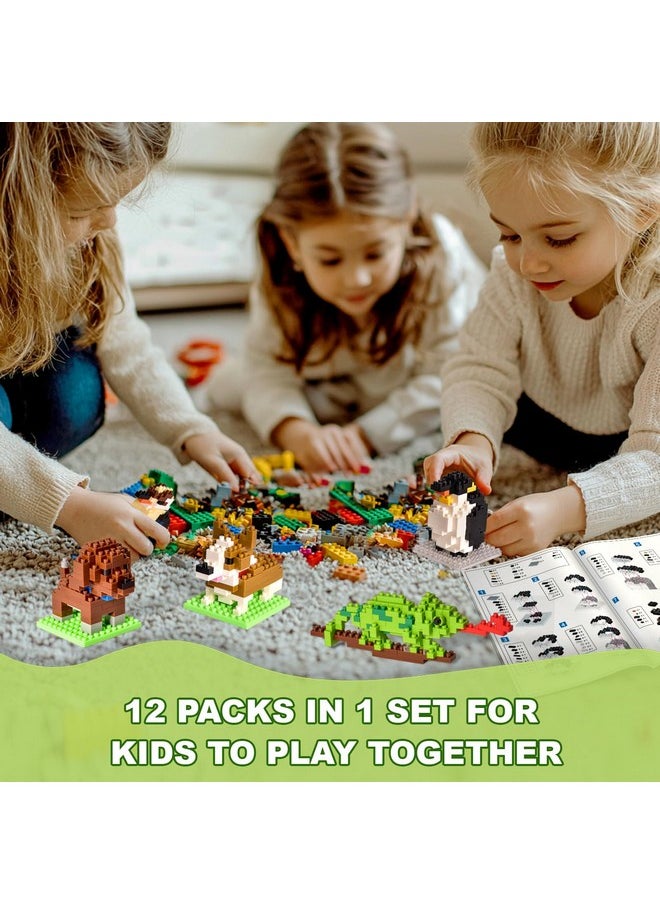 FUN LITTLE TOYS FUN LITTLE TOYS Party Favor for Kids Building Set, Mini Animals Building Blocks Sets Goodie Bags Stuffers for Kid, Small Toy Prizes, 12Pack Kit Birthday Party Favor Gifts Toys for Ages 8-13  - Image 4