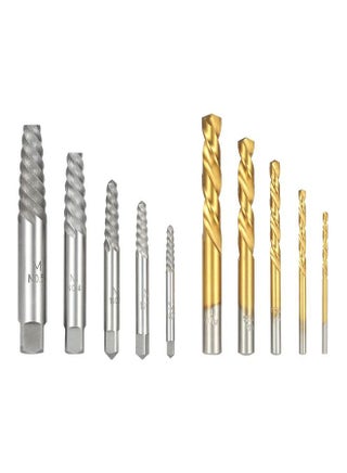 10-Piece Cobalt Left Hand Drill Bit And Extractor Set With Metal Case Silver/Gold - pzsku/Z67D5F6D56A05354591BDZ/45/_/1683375650/822a6b55-cb5a-4a5b-b6e9-2e743e5d3dfb