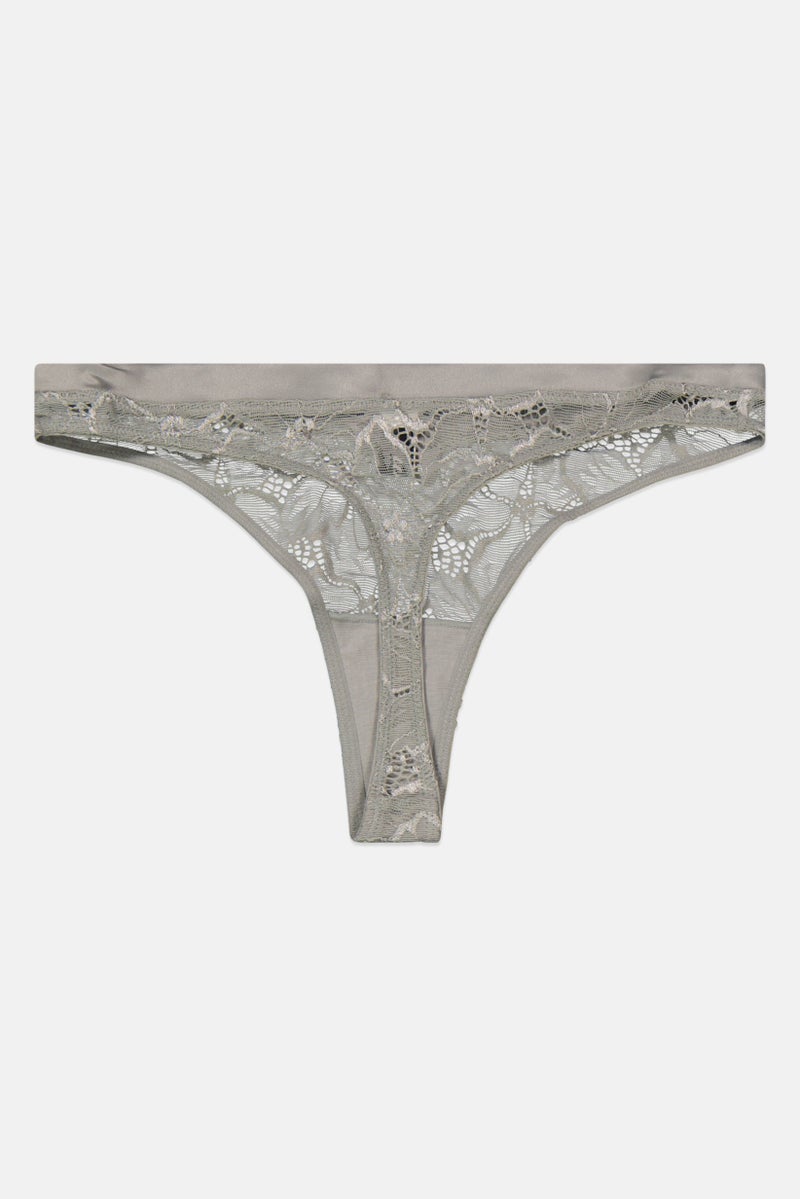 Etam Women Textured String Panty, Sage Green - Image 2