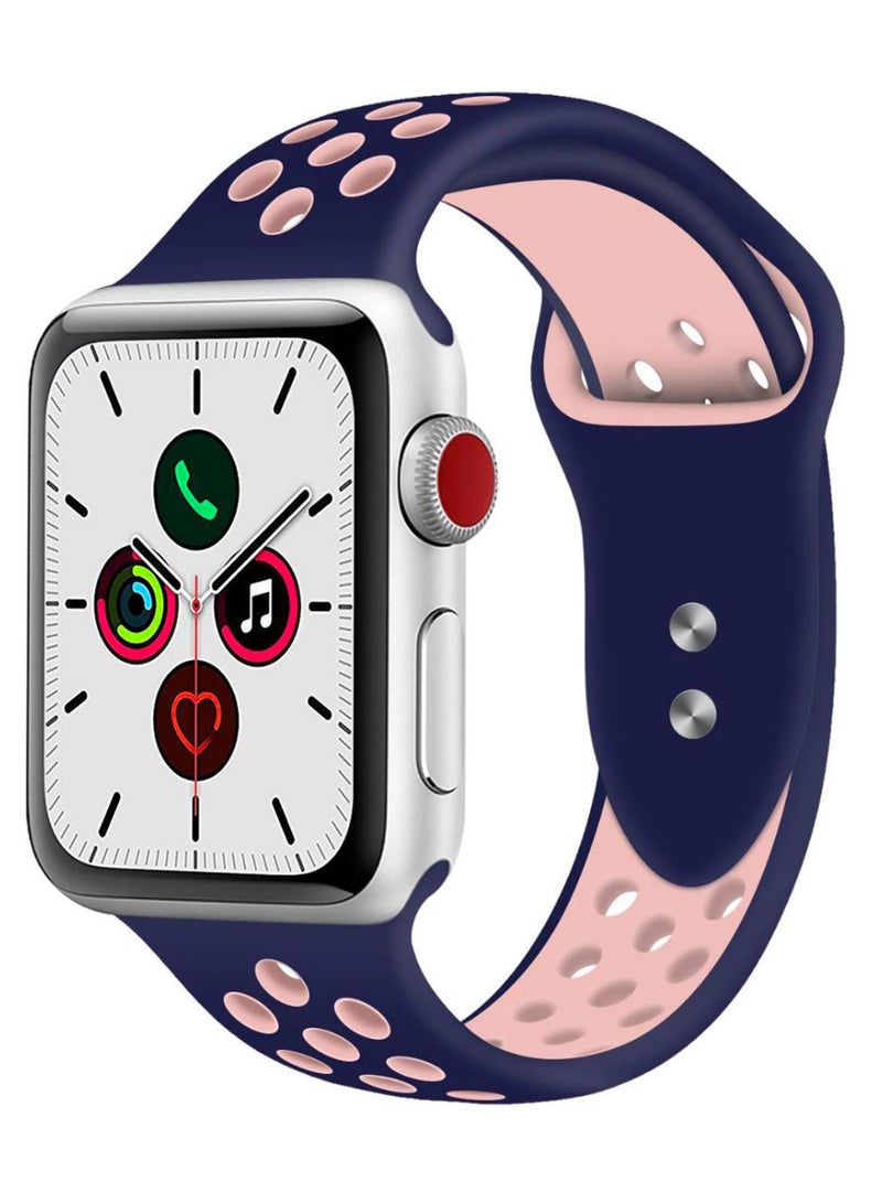 Perfii Dot Replacement Band For Apple Watch Series 5/4/3/2/1 Ocean Blue/Pink - Image 1