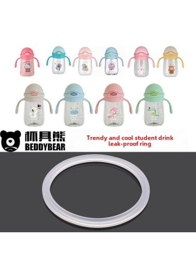 Bear Upgrade Children's Cup Original Genuine Goods Accessories Learn Drinking Water Bottle Silicone Suction Nozzle Straw Classic Old Style-Color:Tide Cool Series Leather Ring  - Image 1