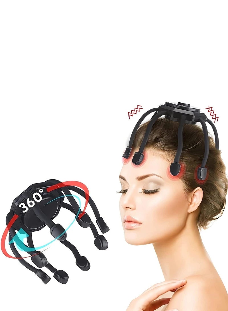 general Hair Scalp Massager with 8 Vibrating Contacts, Rechargeable Portable Head Massager for Pain and Anxiety Relief, Stress Relax, Tension, Relaxation, Deep Sleep, Multidimensional relaxation - Image 1