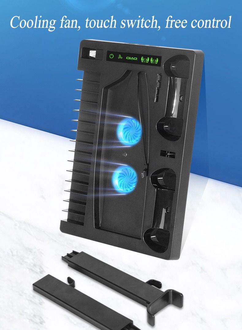 NIBEMINENT For PS5 radiator + handle charger + multi-function PS5 storage bracket base  - Image 5