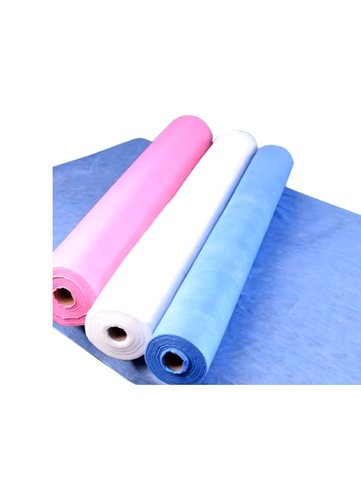 LA PERLA TECH  3 ROLLS Disposable Bed Sheets Massage Table Sheet Waterproof Bed Cover Non-woven Fabric for Spa Beauty Salon Hotels 80cm X 180cm, Pink-WHITE-BLUE - Image 1