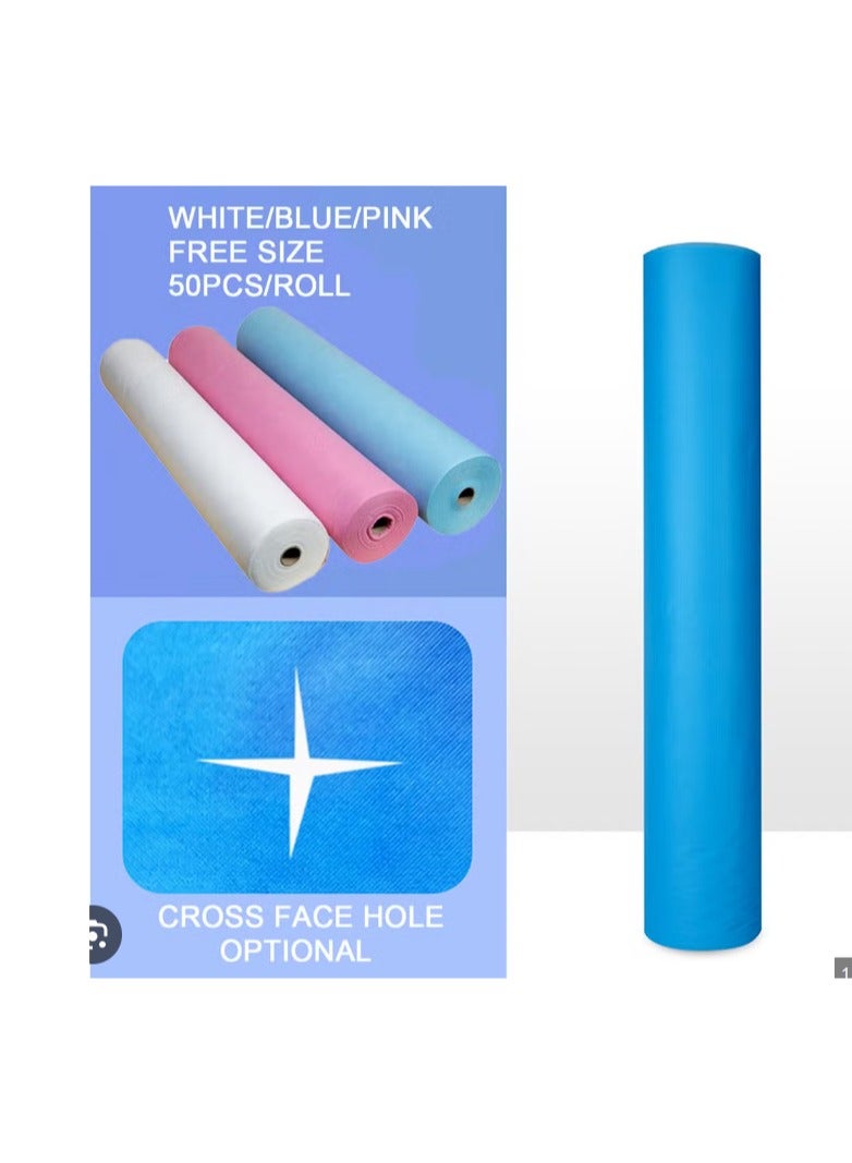 LA PERLA TECH  3 ROLLS Disposable Bed Sheets Massage Table Sheet Waterproof Bed Cover Non-woven Fabric for Spa Beauty Salon Hotels 80cm X 180cm, Pink-WHITE-BLUE - Image 3