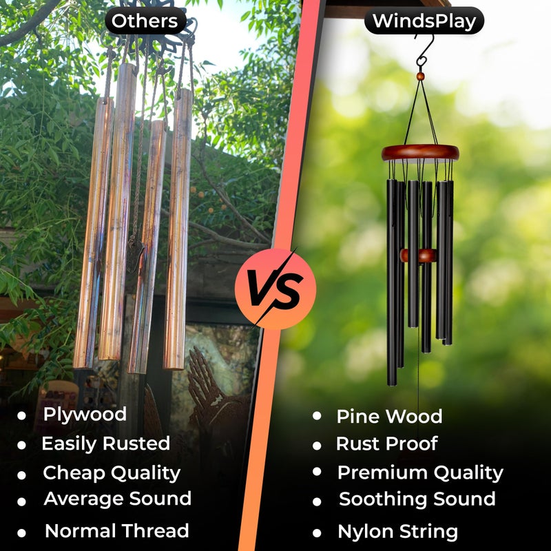 Windsplay Best Memorial Wind Chimes for Outside - 32.5" Sympathy Wind Chimes Memorial Gifts for Loss of Loved One - in Remembrance Gifts - Best Bereavement Gift Idea for Loss of Loved One - Unique Funeral Gift - Image 5