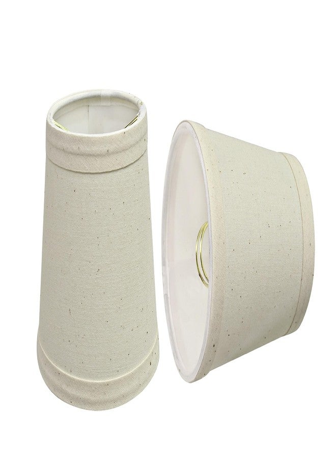 Aspen Creative 32714-2B, Empire Clip-On Chandelier Lamp Shade, Off White, 3" Top x 4" Bottom x 4" Slant Height, Set of 2 - Image 1