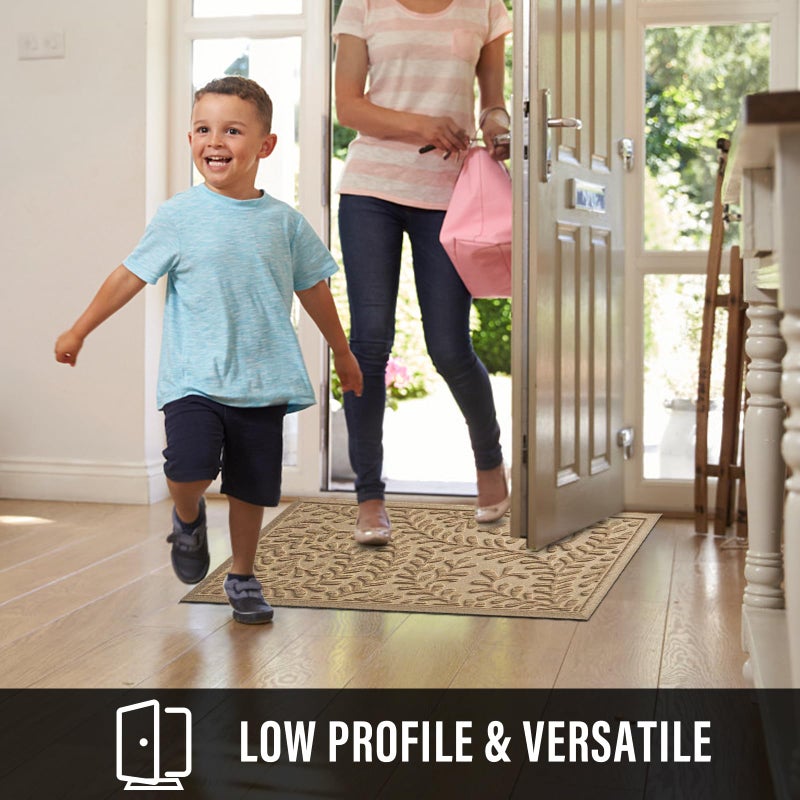 HIYARD Front Door Mat, Absorbent Dirt Trapping Welcome Door Mat Indoor Outdoor, Non Slip Entry Mat, Indoor Outdoor Door Mats, Fade Resistant, Low Profile Doormat for Entryway, 29Ã—17, Beige - Image 5