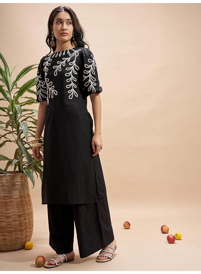 Vishudh Women Kurta black M - Image 2