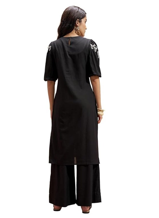 Vishudh Women Kurta black M - Image 4