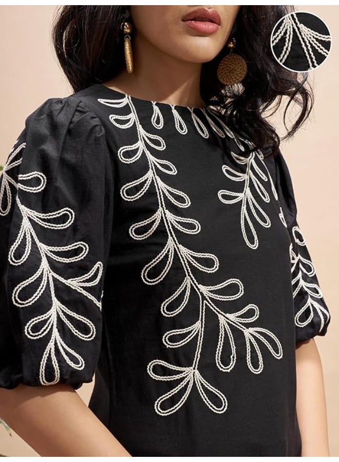 Vishudh Women Kurta black M - Image 3