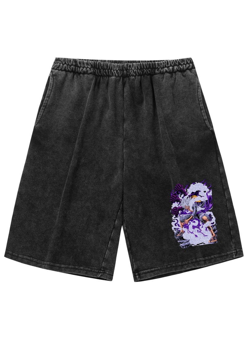 KUYING Summer One Piece Loose Print Casual Shorts  - Image 1