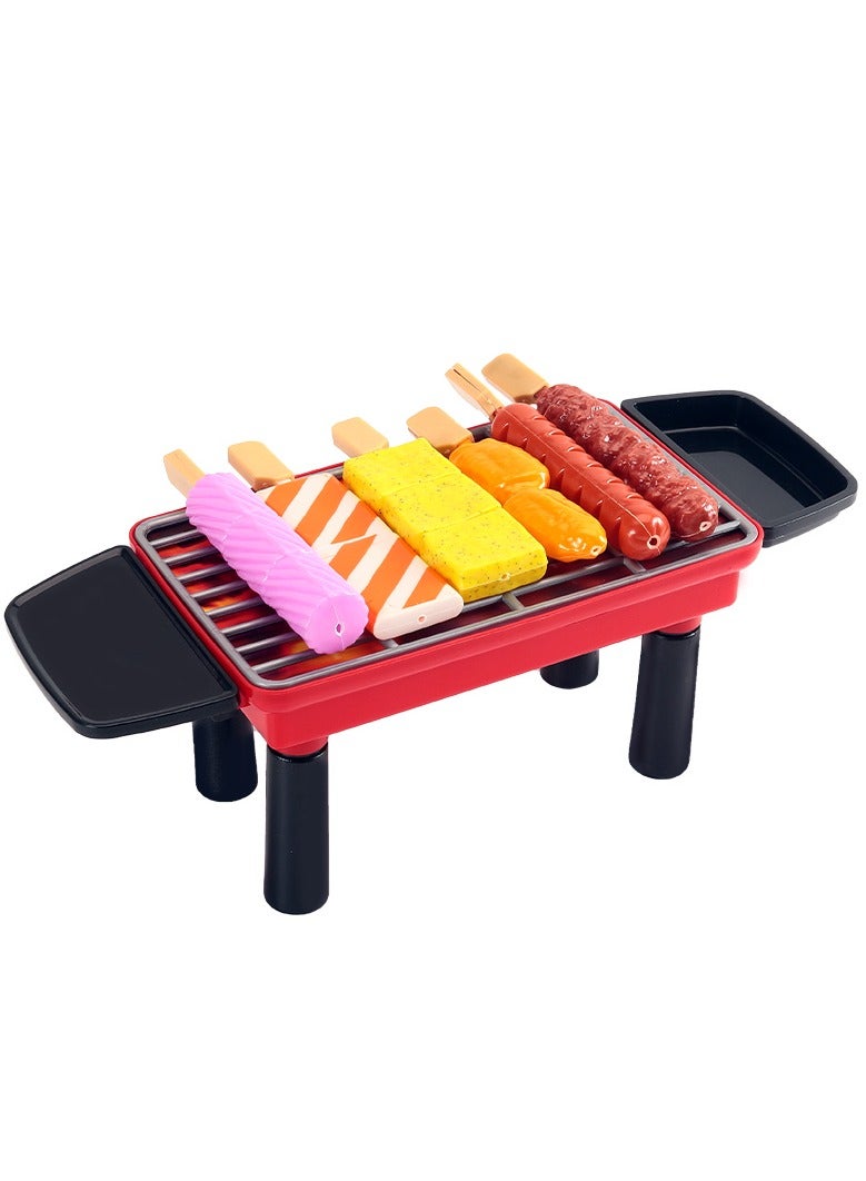 55 pcs Small BBQ Grill Playset Toy Barbecue Kitchen Cooking Playset, Interactive Grill Play Food Cooking Playset Pretend BBQ Accessories Set for Girls Boys Toddler - Image 3