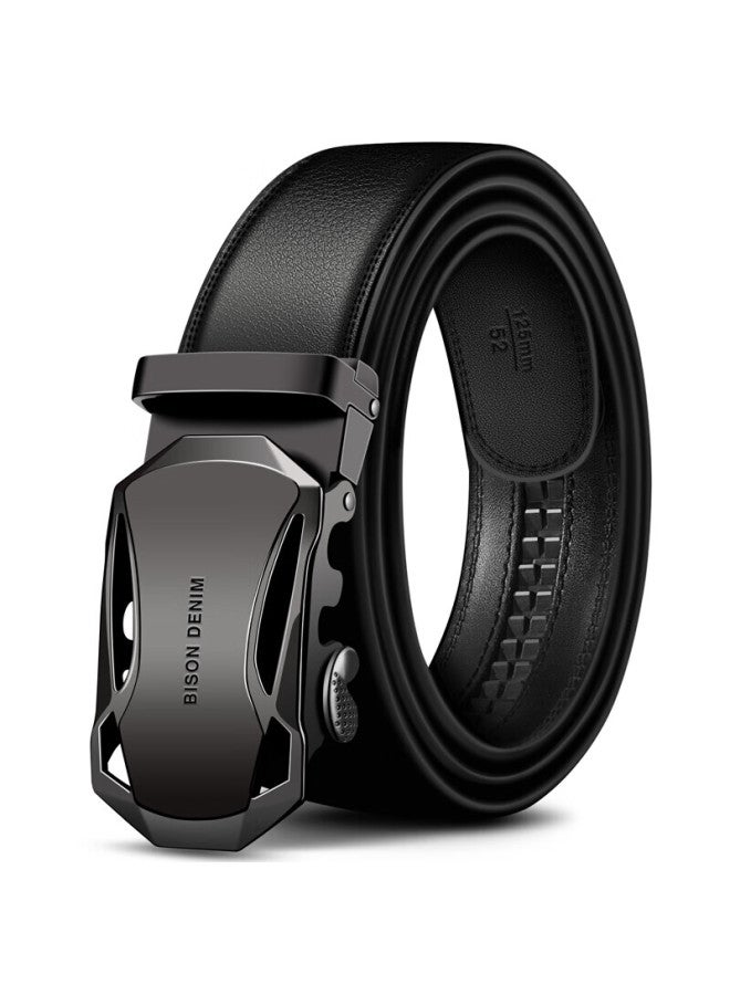 American Bison Men's Belt With Automatic Buckle, Cowhide Business Waistband, Casual Trouser Belt, Birthday Gift For Boyfriend - Image 3