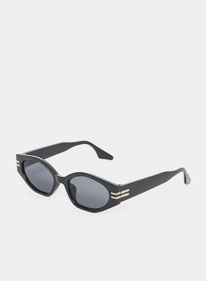 Styli Metal Detail Round Sunglasses