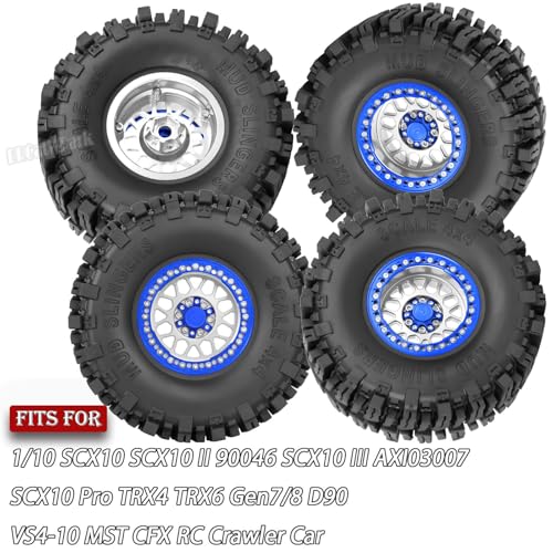BRCatWPark Aluminum 22 Wheel Tires for 110 SCX10 SCX10 II SCX10 III SCX10 Pro TRX4 TRX6 Gen78 D90 VS410 MST CFX RC Crawler Car22 Beadlock Wheel Off Road Buggy Rally RC Truck TiresSilver - Image 5