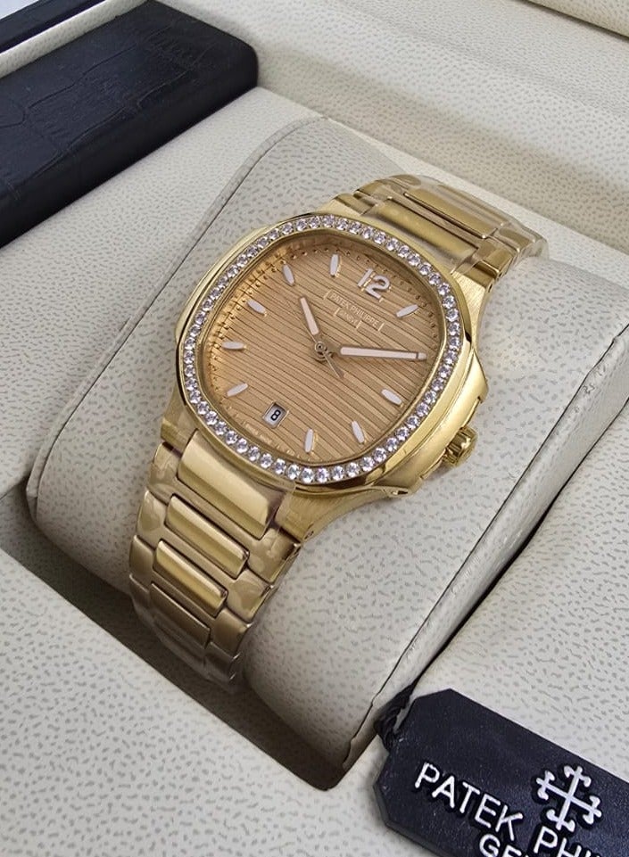 Patek Philippe Women's Watch with Light Brown Dial Steel 