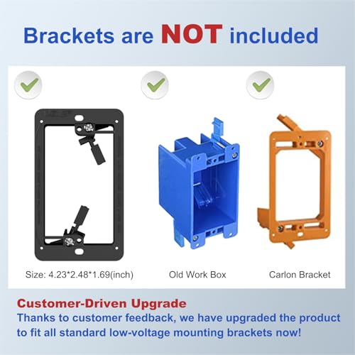 VCELINK Wall Plate Cable Pass Through, Single Gang Decorator Wall Plate Cover, Flexible Rubber Wall Grommets Insert for Low Voltage Cables, Wall Mount TV, Home Theater System, White (White-2 Pack) - Image 3
