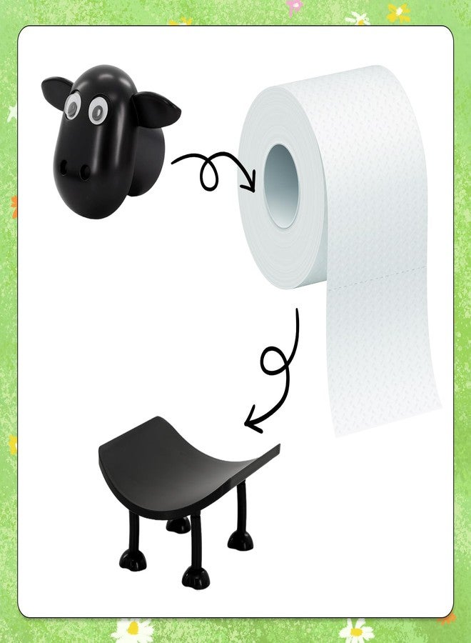 braxan 3 Pack Sheep Toilet Paper Roll Holder Set, 3D Printed Black Sheep Design, Cute Organizer for Toilet Paper Storage, Decorative Countertop Accessory for Bathroom Organization - Image 4