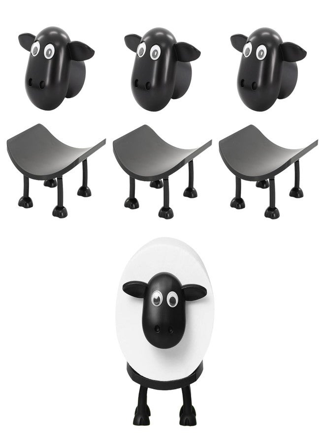 braxan 3 Pack Sheep Toilet Paper Roll Holder Set, 3D Printed Black Sheep Design, Cute Organizer for Toilet Paper Storage, Decorative Countertop Accessory for Bathroom Organization - Image 1