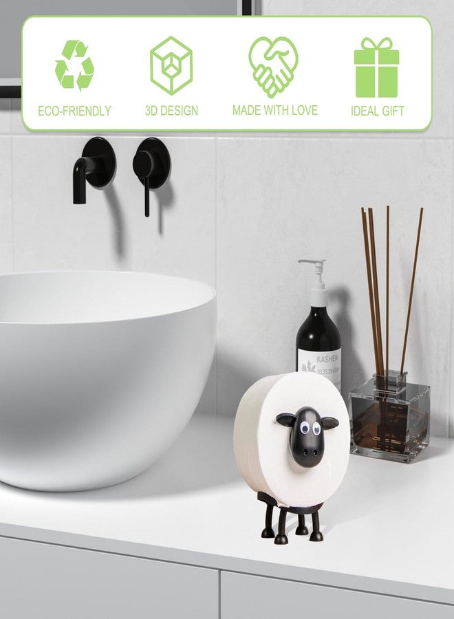 braxan 3 Pack Sheep Toilet Paper Roll Holder Set, 3D Printed Black Sheep Design, Cute Organizer for Toilet Paper Storage, Decorative Countertop Accessory for Bathroom Organization - Image 2