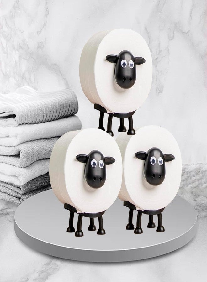 braxan 3 Pack Sheep Toilet Paper Roll Holder Set, 3D Printed Black Sheep Design, Cute Organizer for Toilet Paper Storage, Decorative Countertop Accessory for Bathroom Organization - Image 5