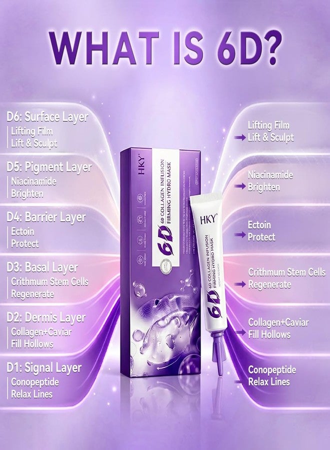 HKY 6D Collagen Niacinamide Peel Off Face Mask – PDRN & Ectoin, Salmon Egg Extract & Fibronectin for Firming & Repair – Conopeptide & Peptides, Sea Fennel Stem Cell – Anti-Aging, Brightening - Image 3
