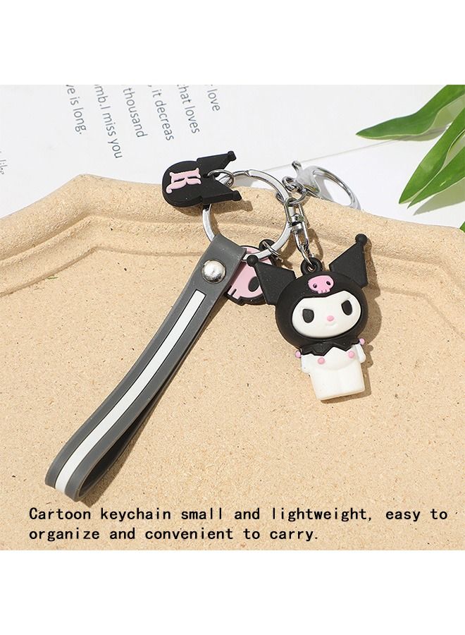 Generic Cartoon Keychain, Lovely Anime Keychain Accessories, Purse Handbag Decorative Bag Accessories (Black)  - Image 4