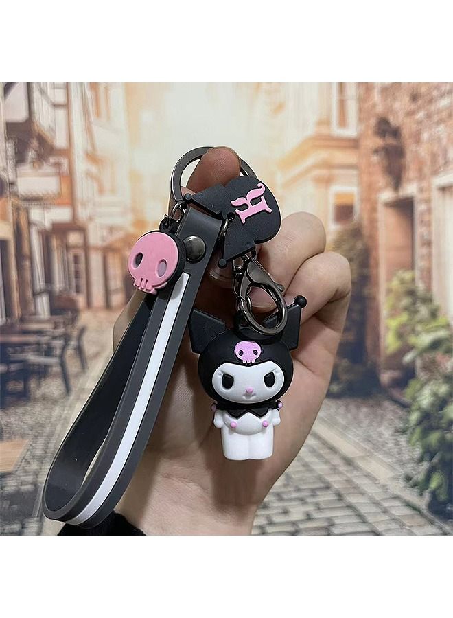 Generic Cartoon Keychain, Lovely Anime Keychain Accessories, Purse Handbag Decorative Bag Accessories (Black)  - Image 5