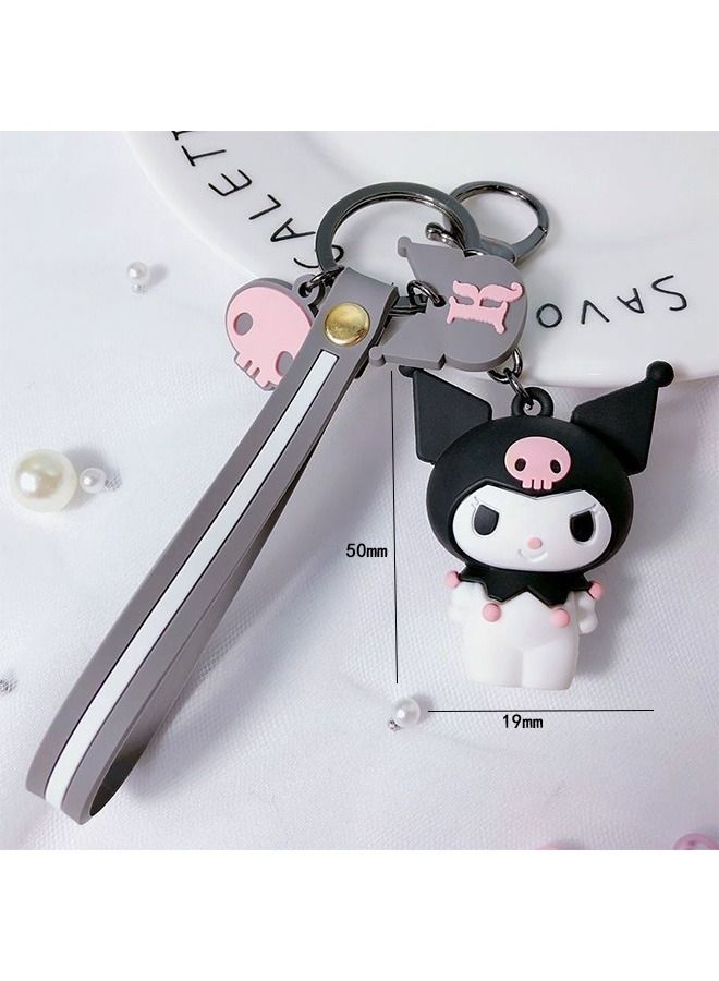 Generic Cartoon Keychain, Lovely Anime Keychain Accessories, Purse Handbag Decorative Bag Accessories (Black)  - Image 2