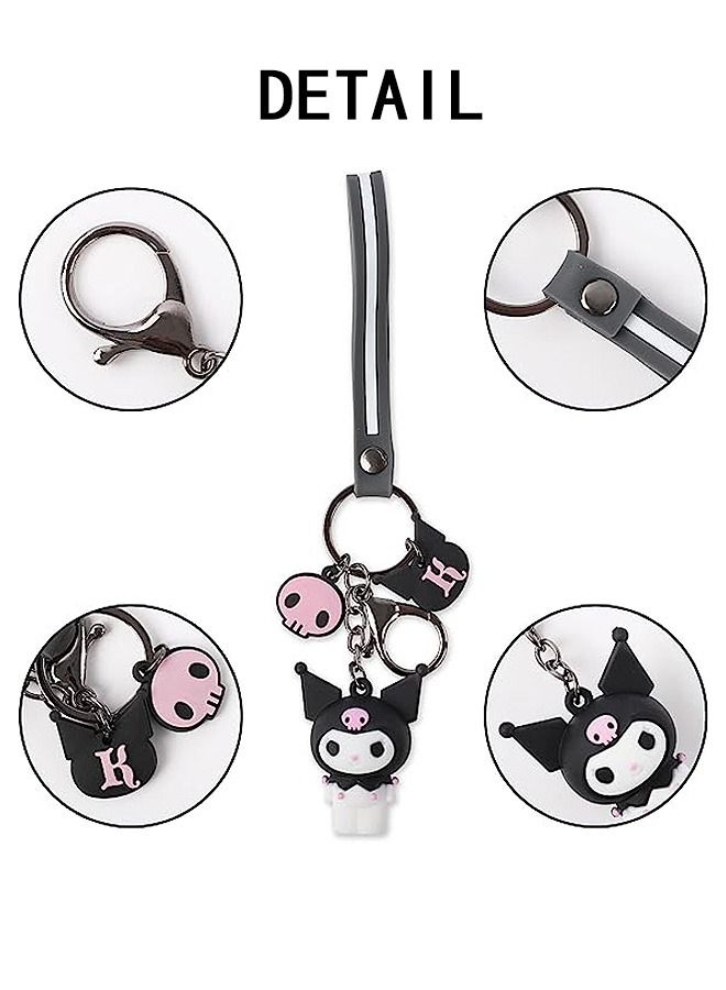 Generic Cartoon Keychain, Lovely Anime Keychain Accessories, Purse Handbag Decorative Bag Accessories (Black)  - Image 3